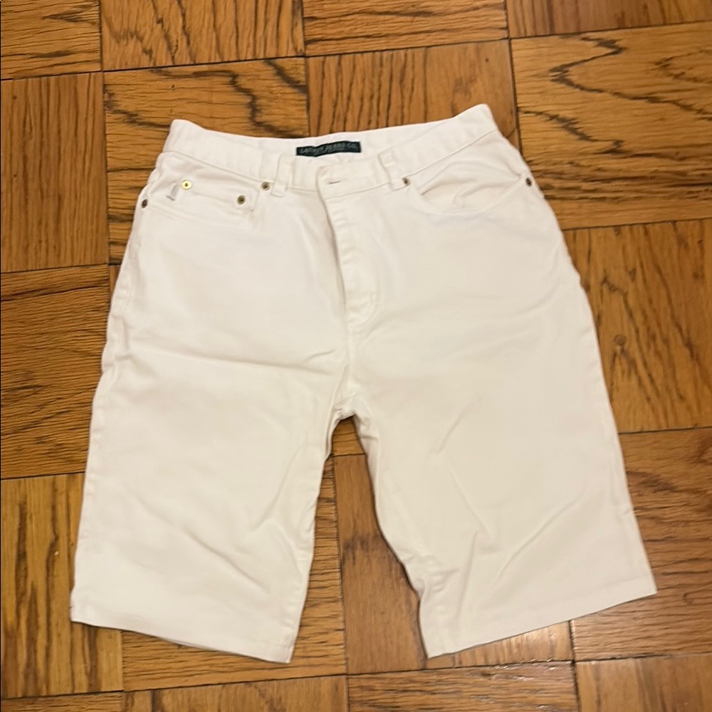 Ralph Lauren White Jean Shorts Raw Hem